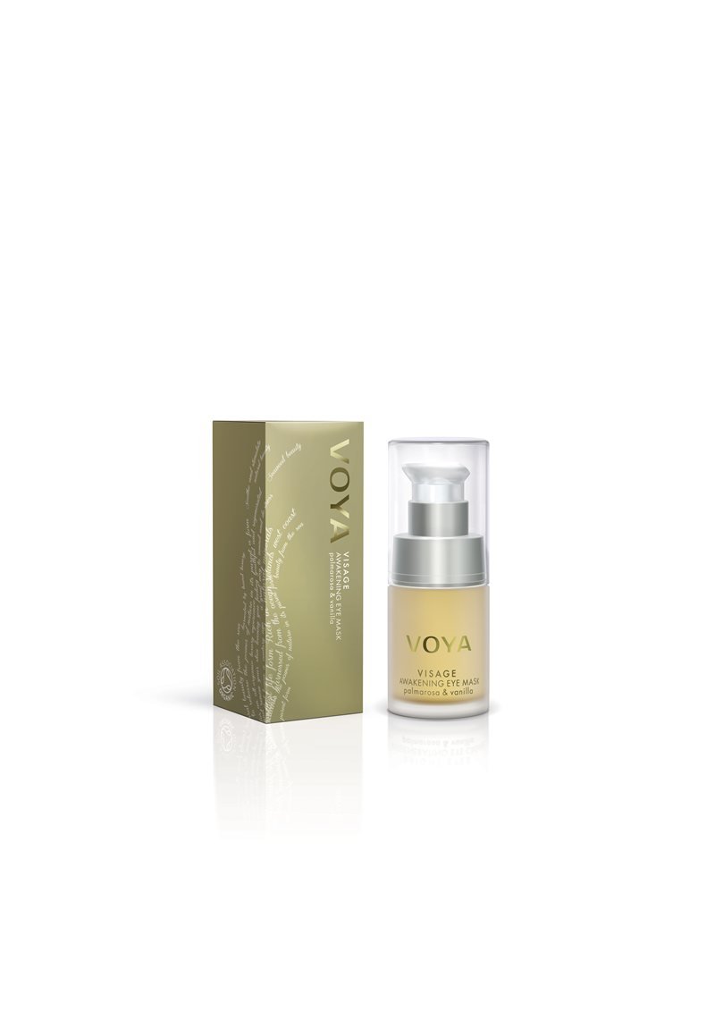 Voya Visage Awakening Eye Mask - Organic Gel Formula (15ml) for Dark Circles, Puffiness & Fine Lines | Perfect for Morning Routine & Travel Skincare