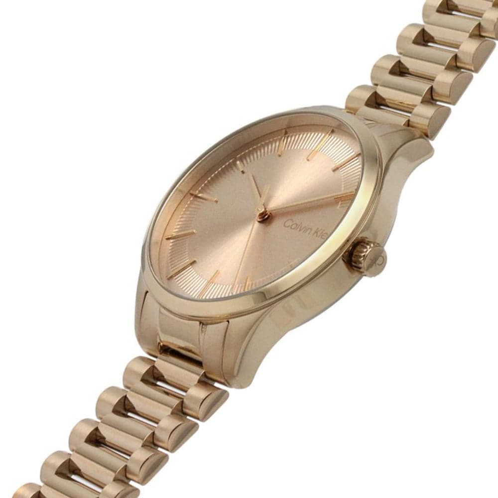 Calvin Klein Rose Gold Dial Stainless Steel Watch for Men & Women - 25200042 | Perfect for Office, Date Night & Everyday Wear