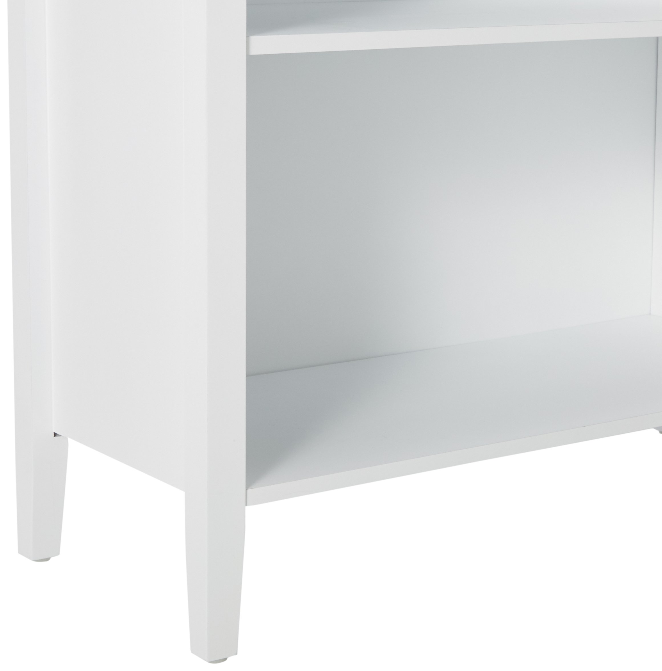 Kings Brand White Wooden 4-Shelf Bookcase - Modern Bookshelf for Living Room, Office & Bedroom Storage & Organization