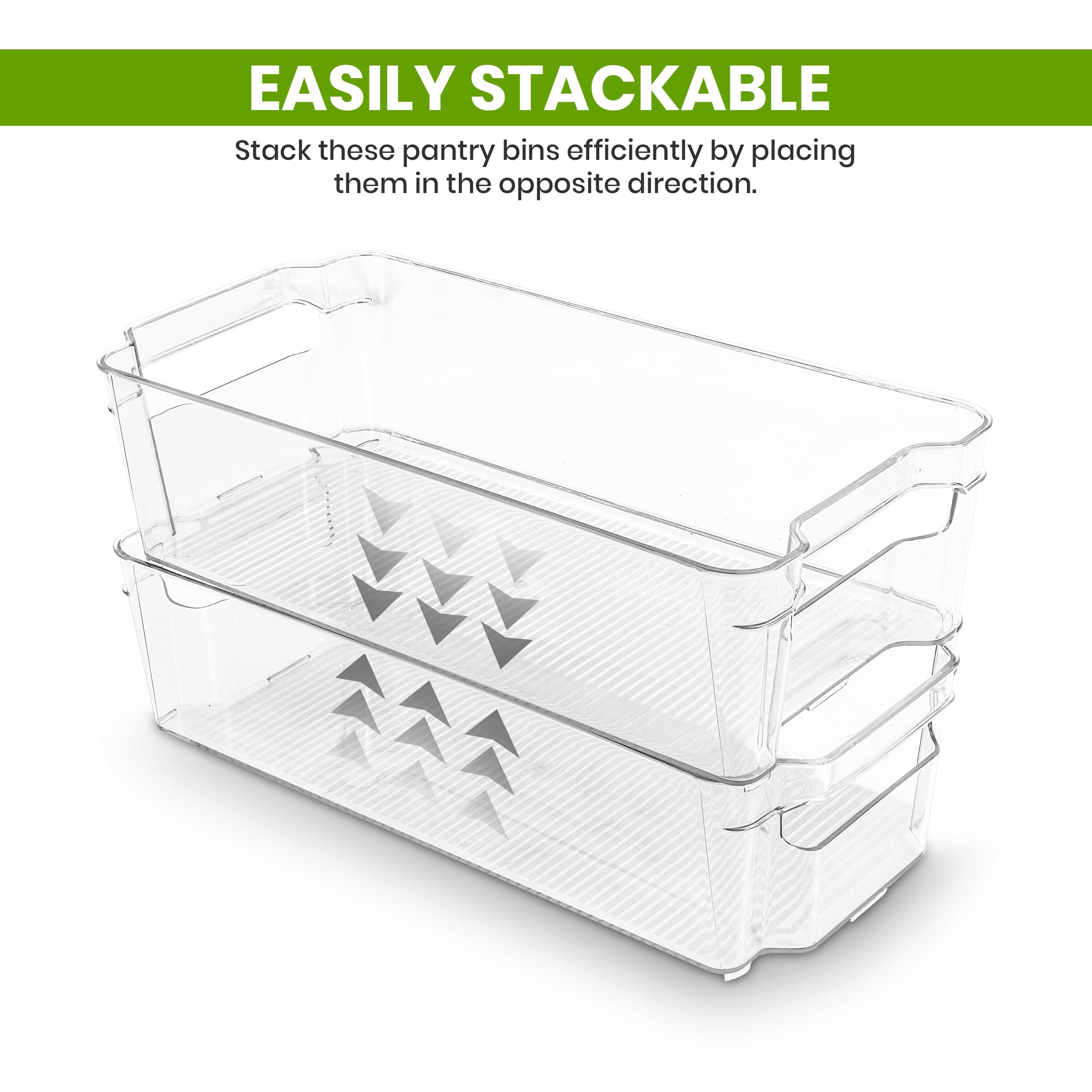 Utopia Home - 16-Pack Clear Stackable Fridge Organizer Bins for Refrigerator & Pantry Storage - Kitchen Organization Essentials for Fruits, Vegetables, Snacks & Meal Prep
