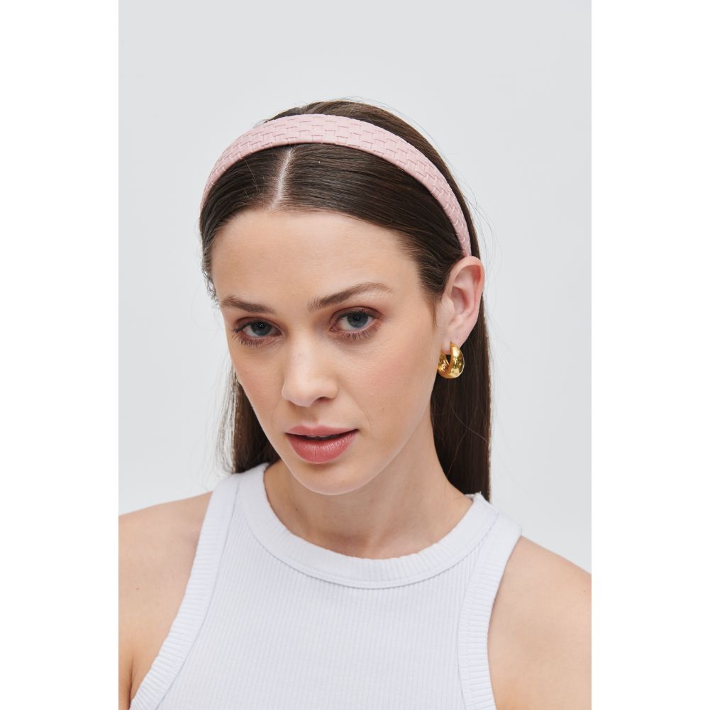 Stylish Embossed Woven Vegan Leather Headband for Women - Fashion Hair Accessory for Workouts, Yoga, and Everyday Wear
