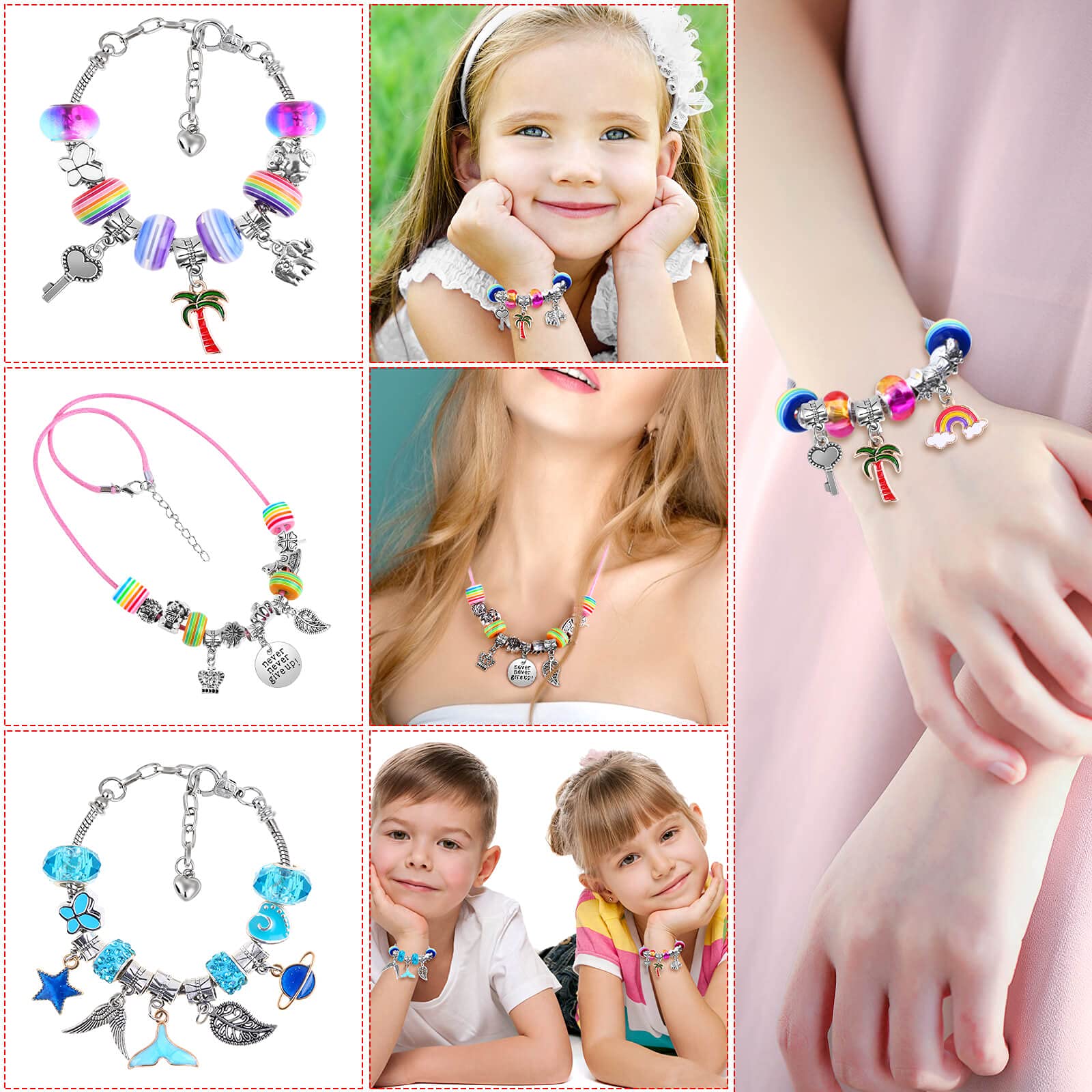 Thrilez DIY Bracelet Making Kit for Girls - 97Pcs Jewelry Craft Set with Beads, Charms, Bracelet Strings & Necklace Supplies - Creative Gift for Kids, Teens & Women - Perfect for Birthday Parties, Arts & Crafts Projects, and DIY Jewelry Making