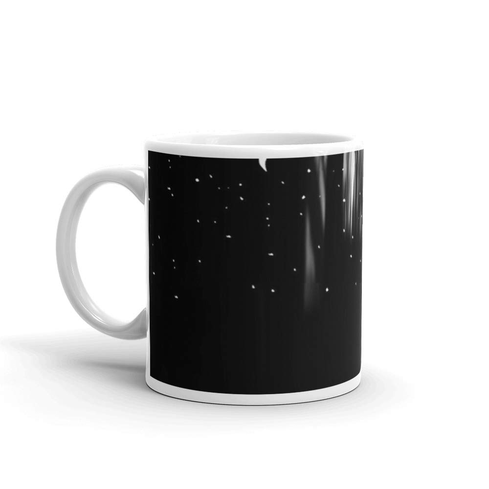 Calvin and Hobbes Night Sky 11 Oz White Ceramic Coffee Mug with C-Shaped Handle - Comfortable Grip for Hot & Cold Drinks - Perfect for Home, Office, or Gift