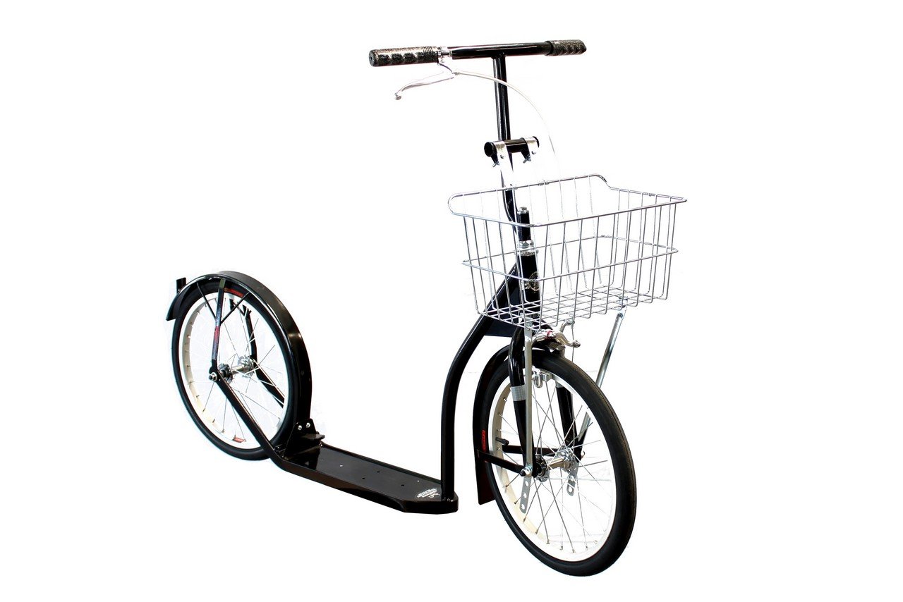 Amish-Made Deluxe Kick Scooter Bike for Adults & Teens - 16 Inch Wheels, Durable Steel Frame, Smooth Ride (Black) - Perfect for Commuting, Urban Travel & Outdoor Fun