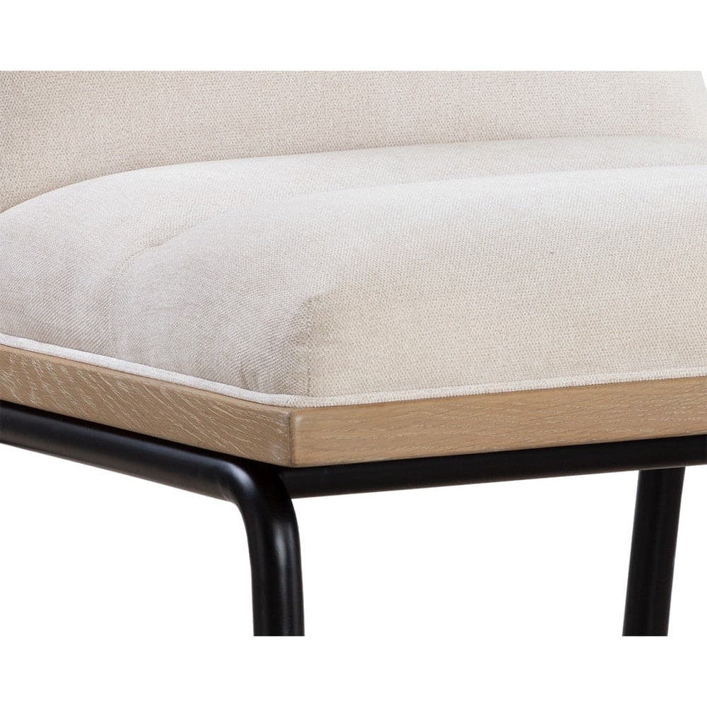 Stylish Abilene Counter Stool in Polo Club Muslin Fabric - Perfect for Kitchen Islands, Breakfast Bars & Home Decor