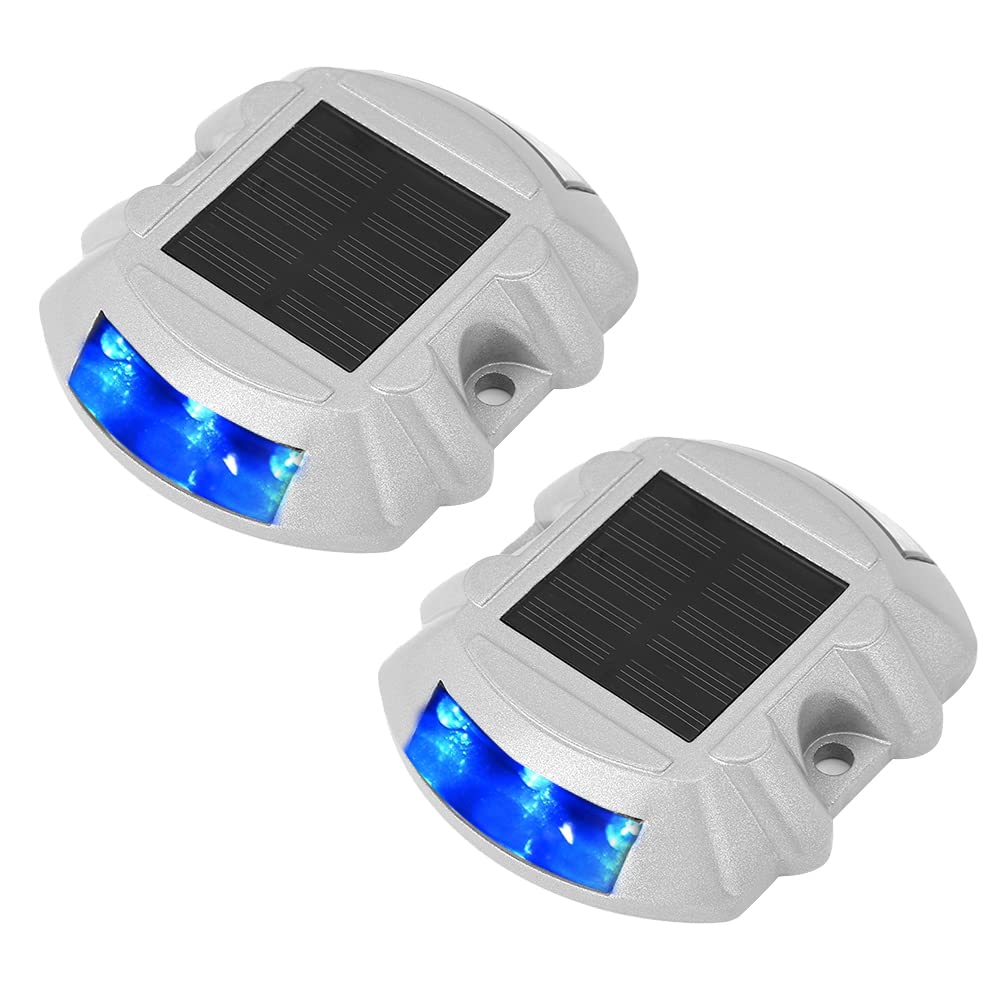 2 Pack Solar LED Deck Lights - Waterproof Outdoor Pathway Lighting for Driveway, Garden, Stairs, Sidewalk, Yard & Boat Dock - Ideal for Nighttime Safety and Ambiance