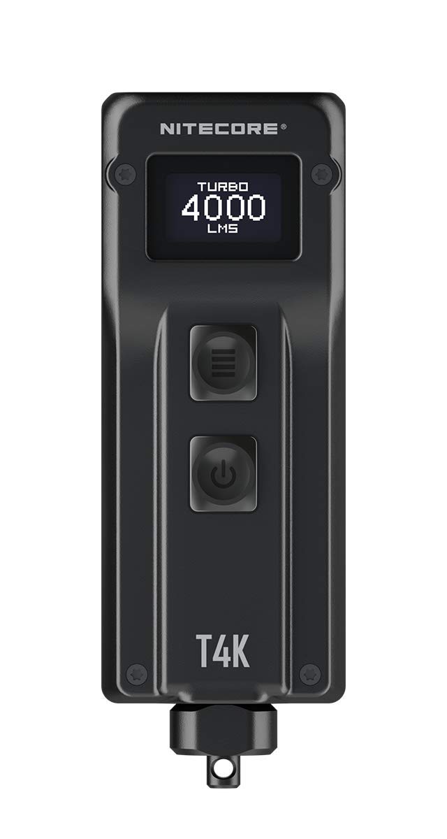 Nitecore T4K 4000 Lumens Ultra-Bright Rechargeable Keychain Flashlight with USB-C Charging - Perfect for Camping, Hiking, Emergency Kits & Everyday Carry