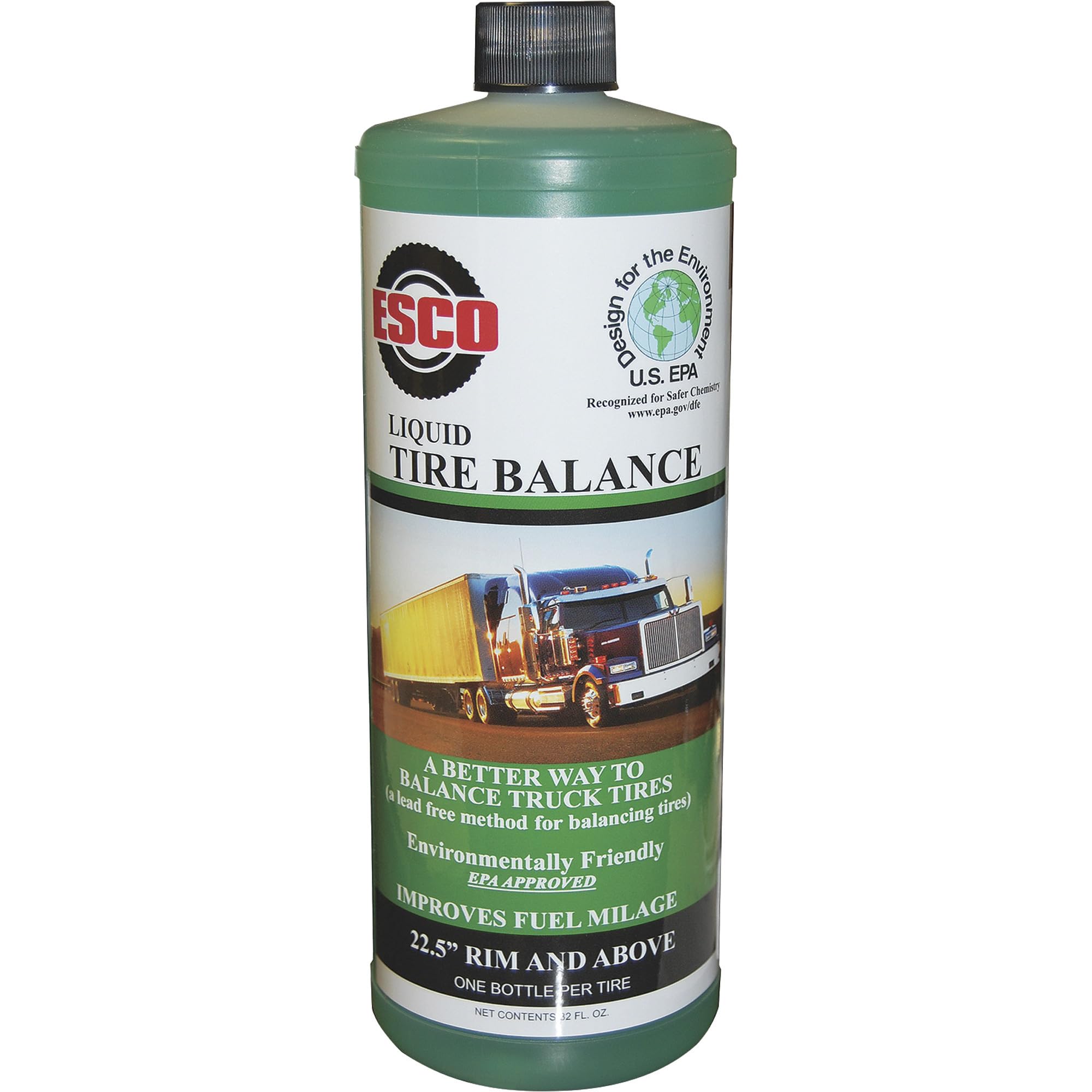 ESCO Liquid Tire Balance - 12 Pack of 32oz Bottles (Model 20471) for Smooth Ride & Extended Tire Life - Perfect for Trucks, RVs, and Heavy-Duty Vehicles