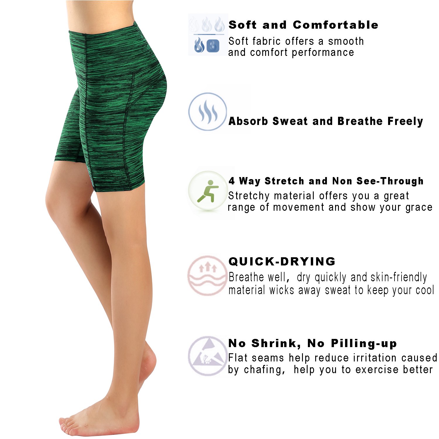Zinmore Women's High Waisted Yoga Shorts - Breathable Workout Running Shorts for Fitness, Exercise & Gym - Perfect for Yoga, Pilates, Running & Active Lifestyle