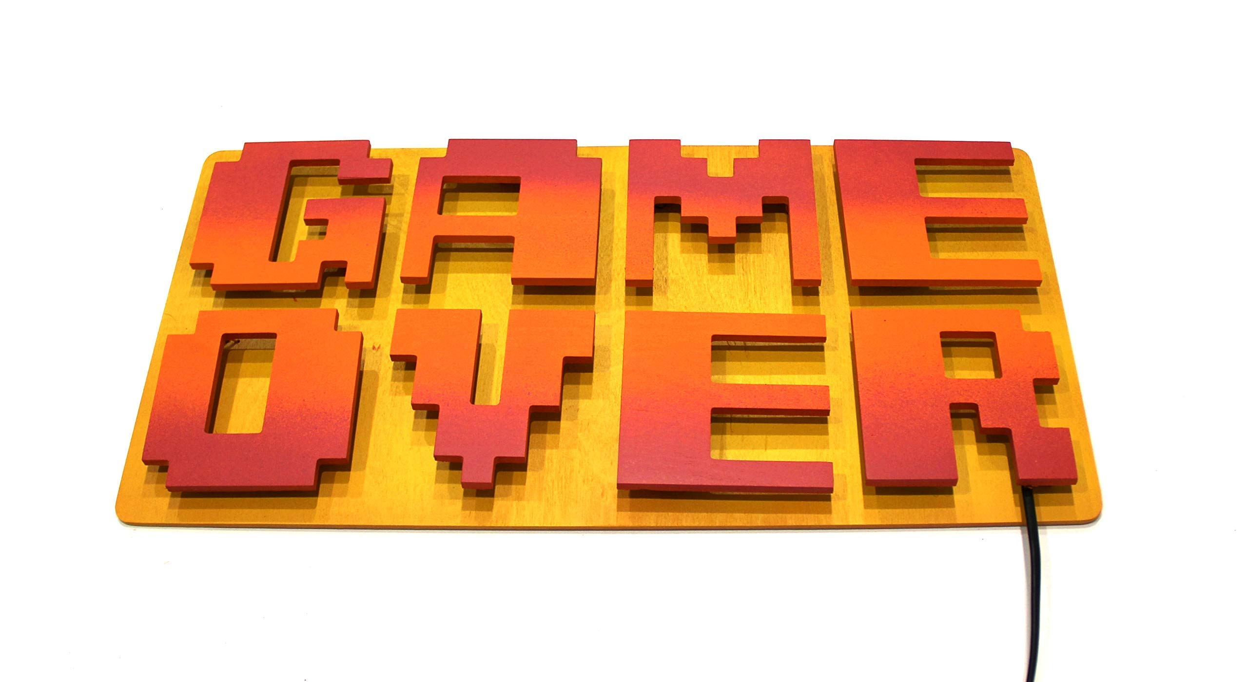 Game Over LED Light Sign - Video Game Wall & Table Lamp for Gaming Room Decor - Cool Kids Bedroom & Man Cave Lighting - Perfect for Gamer Gifts & Themed Parties