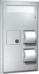 ASI 0481-HC Dual Access Toilet Seat Cover & Paper Dispenser with Napkin Disposal - ADA Compliant Bathroom Accessories for Handicapped & Public Restrooms