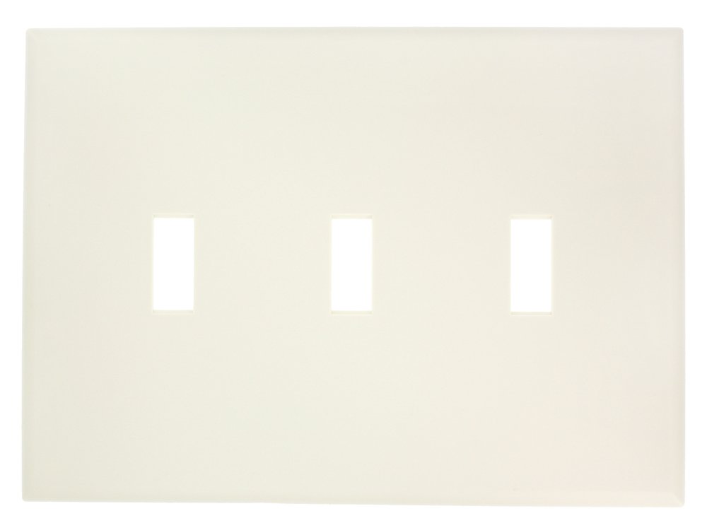 Leviton PJ3C-C0T 3 Gang Midsize Toggle Switch Cover Plate - Cheetah Light Almond Finish for Home & Office Electrical Outlets
