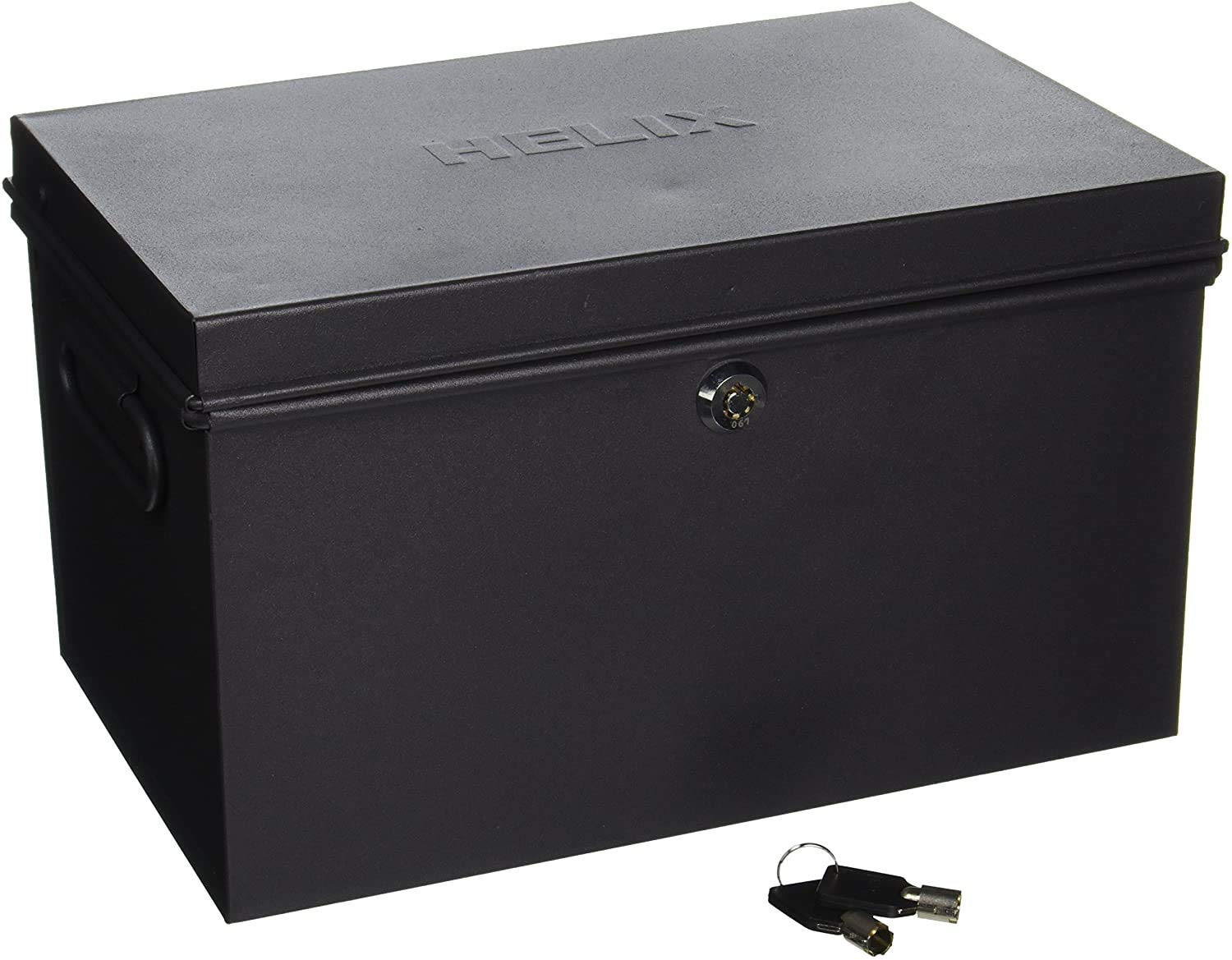 Helix 12-Inch Black Deed Box with Lock - Secure Document Storage for Home, Office & Legal Papers (Model 32476)