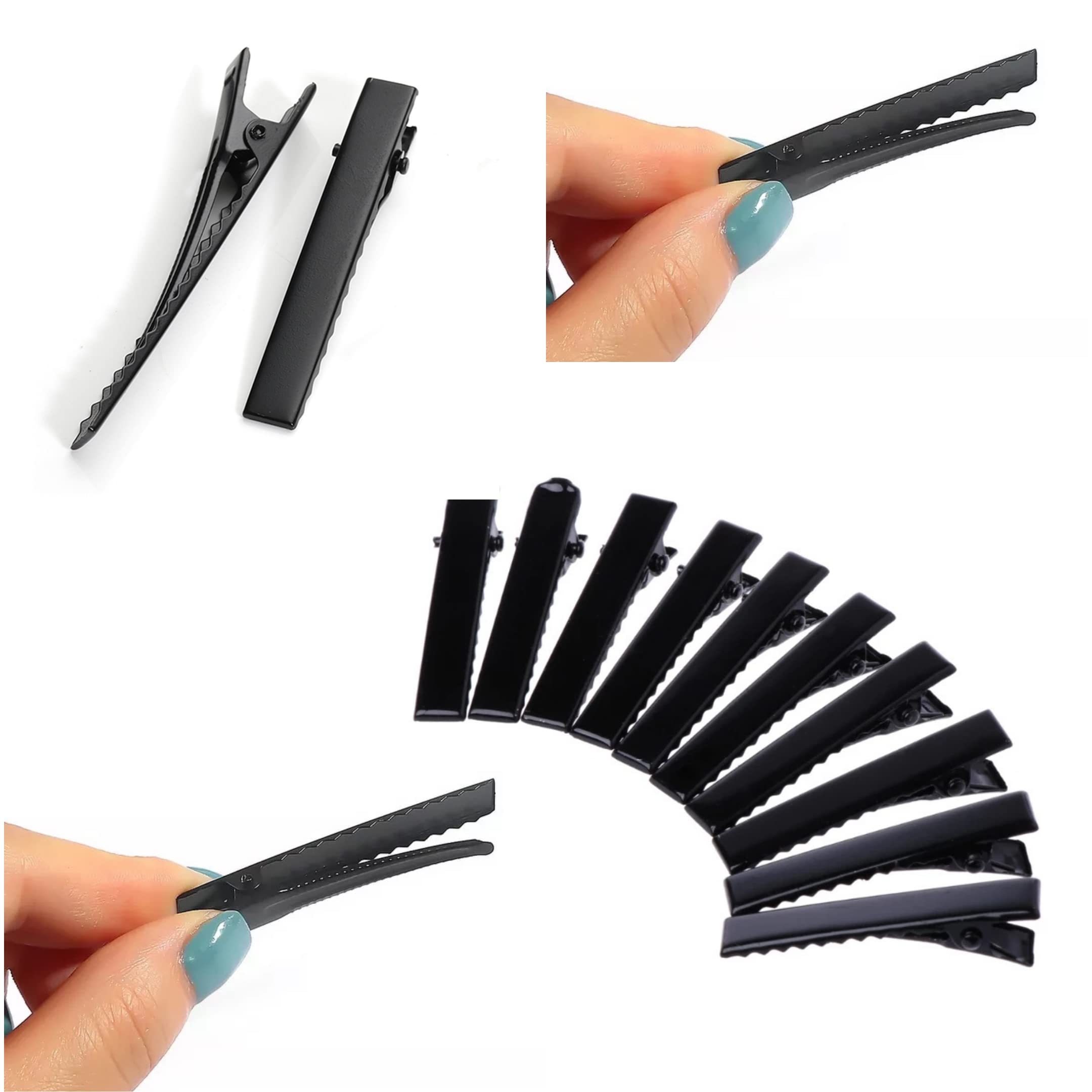 100pcs Alligator Hair Clips 4cm Black - DIY Hair Accessories for Women, Girls, Braids, Ponytails - Bulk Hair Pins for Salons, Weddings, Parties & Crafts