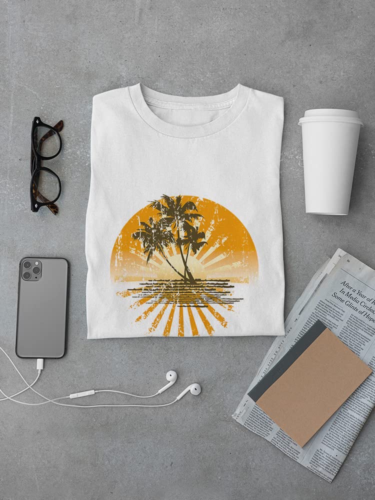 Smartprints Grunge Effect Island T-Shirt for Men - Vintage Distressed Graphic Tee - Casual Streetwear & Summer Outfit Essential