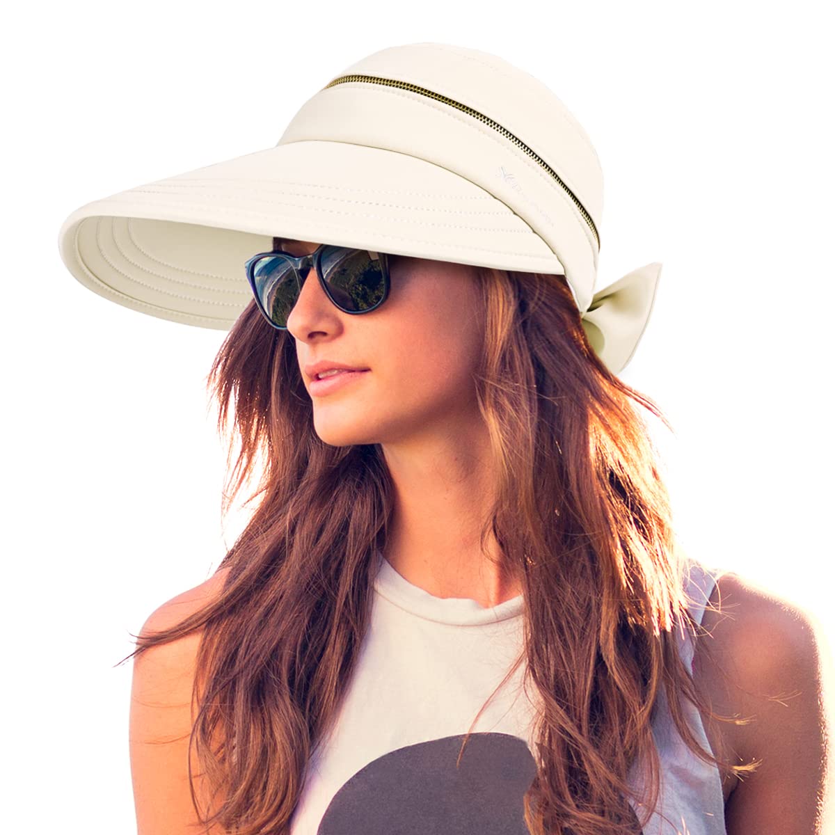 UPF 50+ Sun Hats for Women - UV Protective Convertible Beach Visor Hat for Outdoor Activities, Gardening, Travel & Summer Vacations