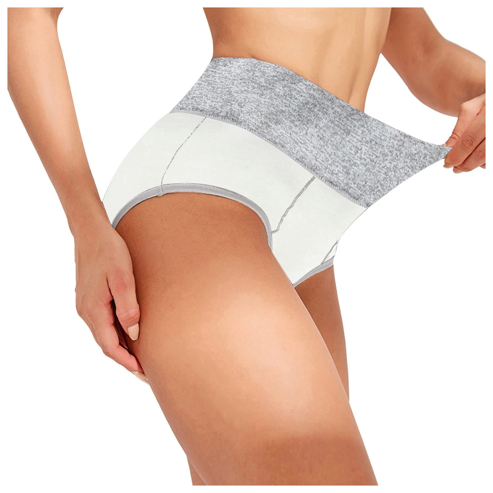 Gufesf 5-Pack Women's High Waisted Cotton Underwear - Plus Size Full Coverage Panties for Comfort & Support | Perfect for Everyday Wear, Yoga & Postpartum Recovery