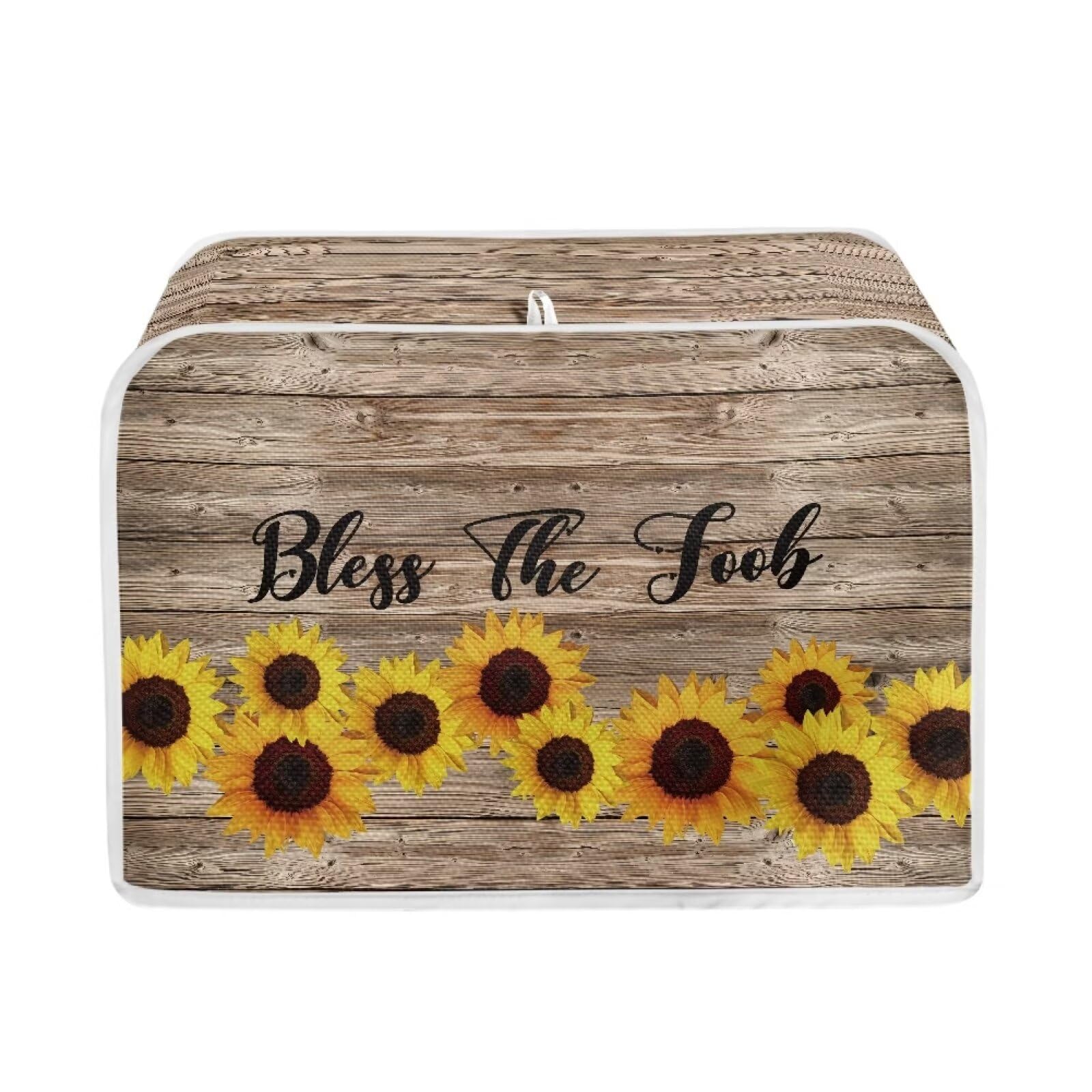 Sunflower 2 Slice Toaster Cover - Dustproof Bread Maker & Oven Protector - Small Kitchen Appliance Cover - Anti-Fingerprint Bread Machine Protection - Perfect for Countertop Organization & Kitchen Decor