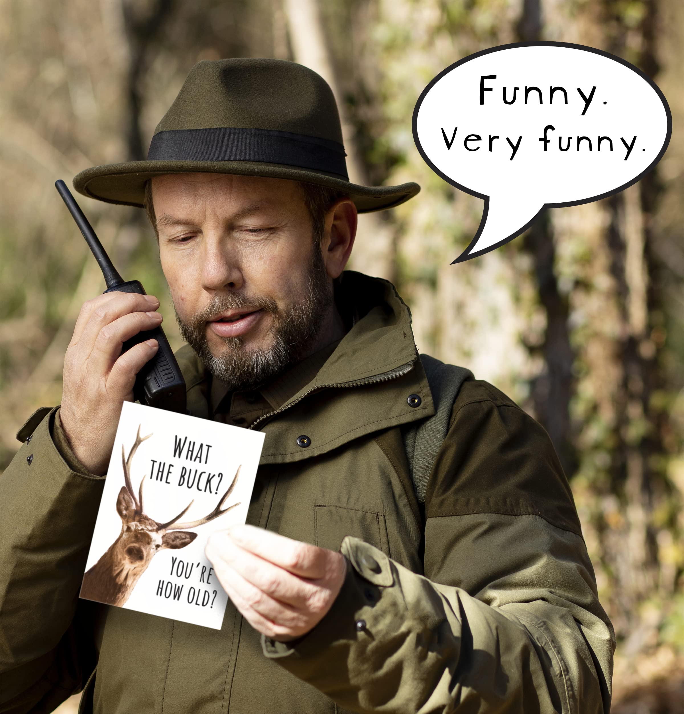 PRESS and POUR Funny Hunting Birthday Card for Outdoorsman - Humorous Getting Old Card for Husband or Boyfriend | Perfect for Hunters, Fishermen & Outdoor Enthusiasts