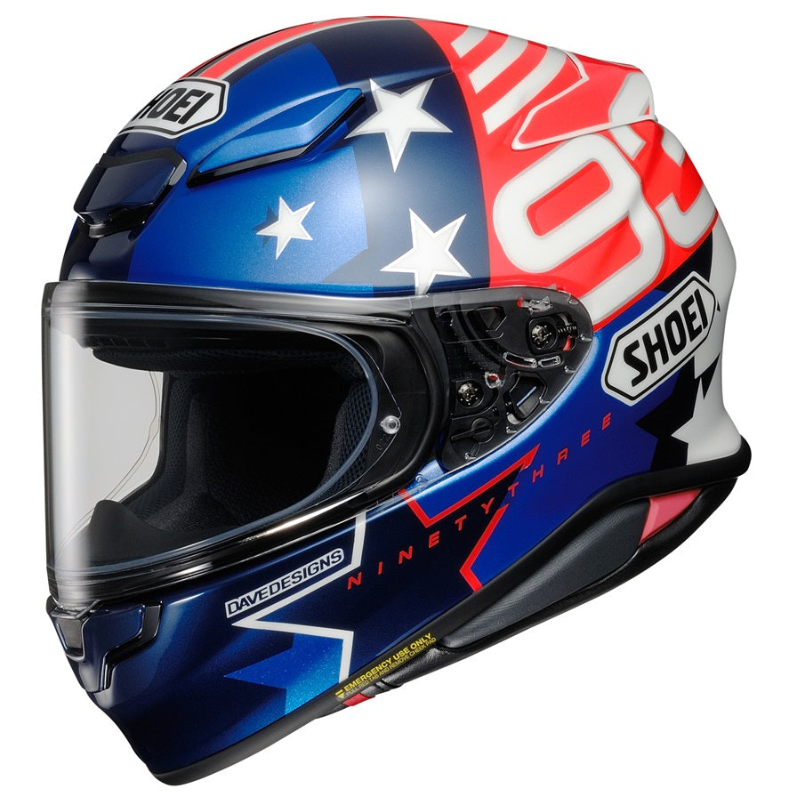 Shoei RF 1400 Marquez American Spirit Motorcycle Helmet - Premium Full Face DOT & ECE Certified for Street Riding & Racing