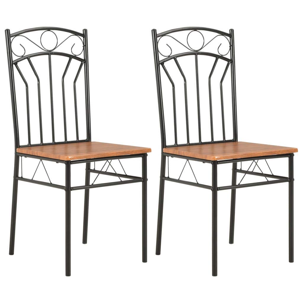 Vintage Industrial Metal Dining Chairs Set of 2 - Rustic Bistro Kitchen & Cafe Side Chairs with MDF Seat - Perfect for Home Dining Room, Restaurant, Coffee Shop & Outdoor Patio