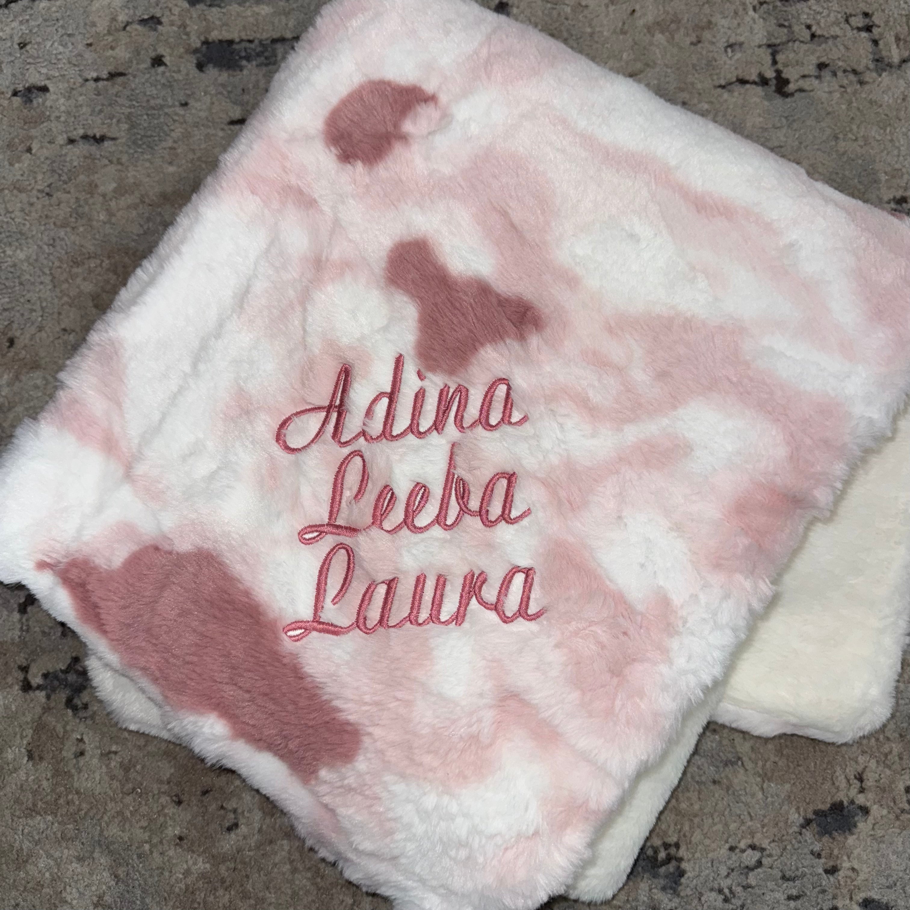Soft Confetti Mauve Pink White Minky Blanket - Ultra Plush Cozy Throw for Adults & Kids - Perfect for Bed, Couch, Nursery & Travel