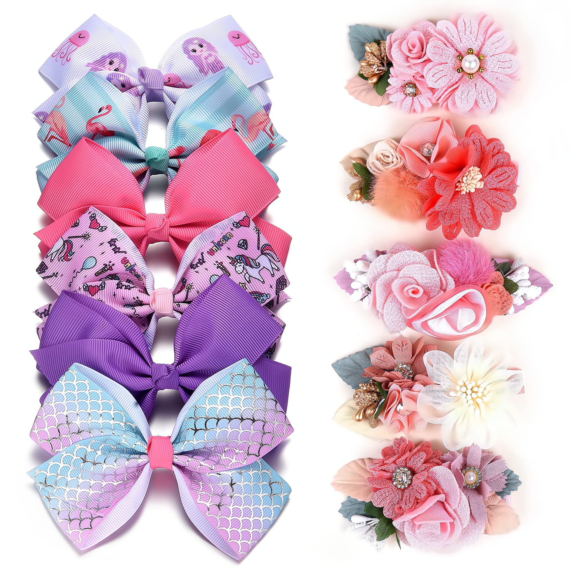 Girls Hair Bows - Alligator Clip Flower Hair Accessories for Parties & School
