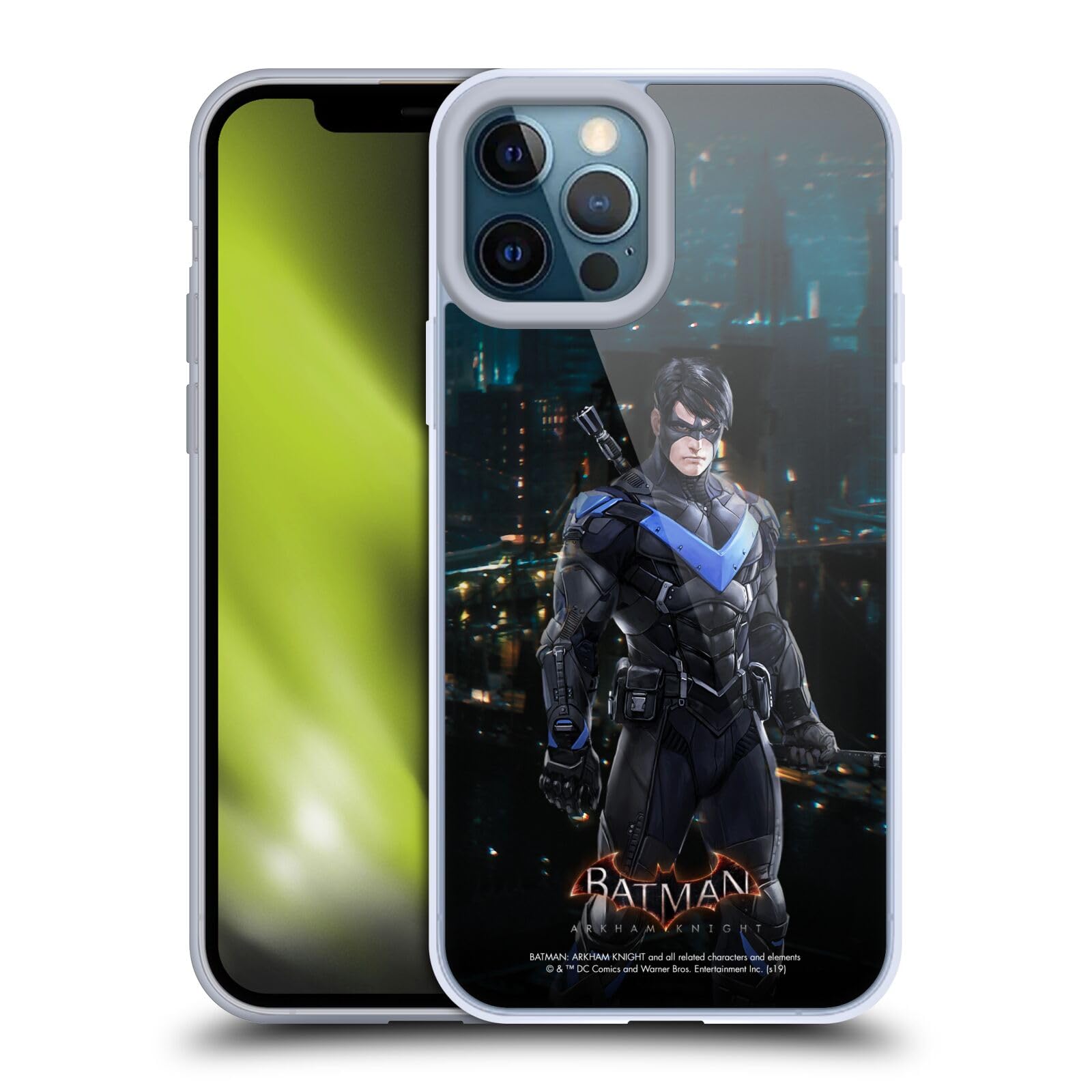 Officially Licensed Batman Arkham Knight Nightwing Soft Gel Case for Apple iPhone 12 Pro Max - Durable Protective Cover for Superhero Fans, Gaming Enthusiasts & Comic Collectors - Perfect for Daily Use, Cosplay Events & Gift Giving