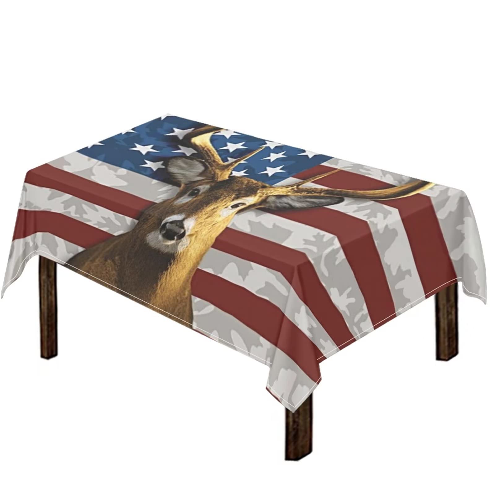 WELLFLYHOM Camo Deer Tablecloth 60