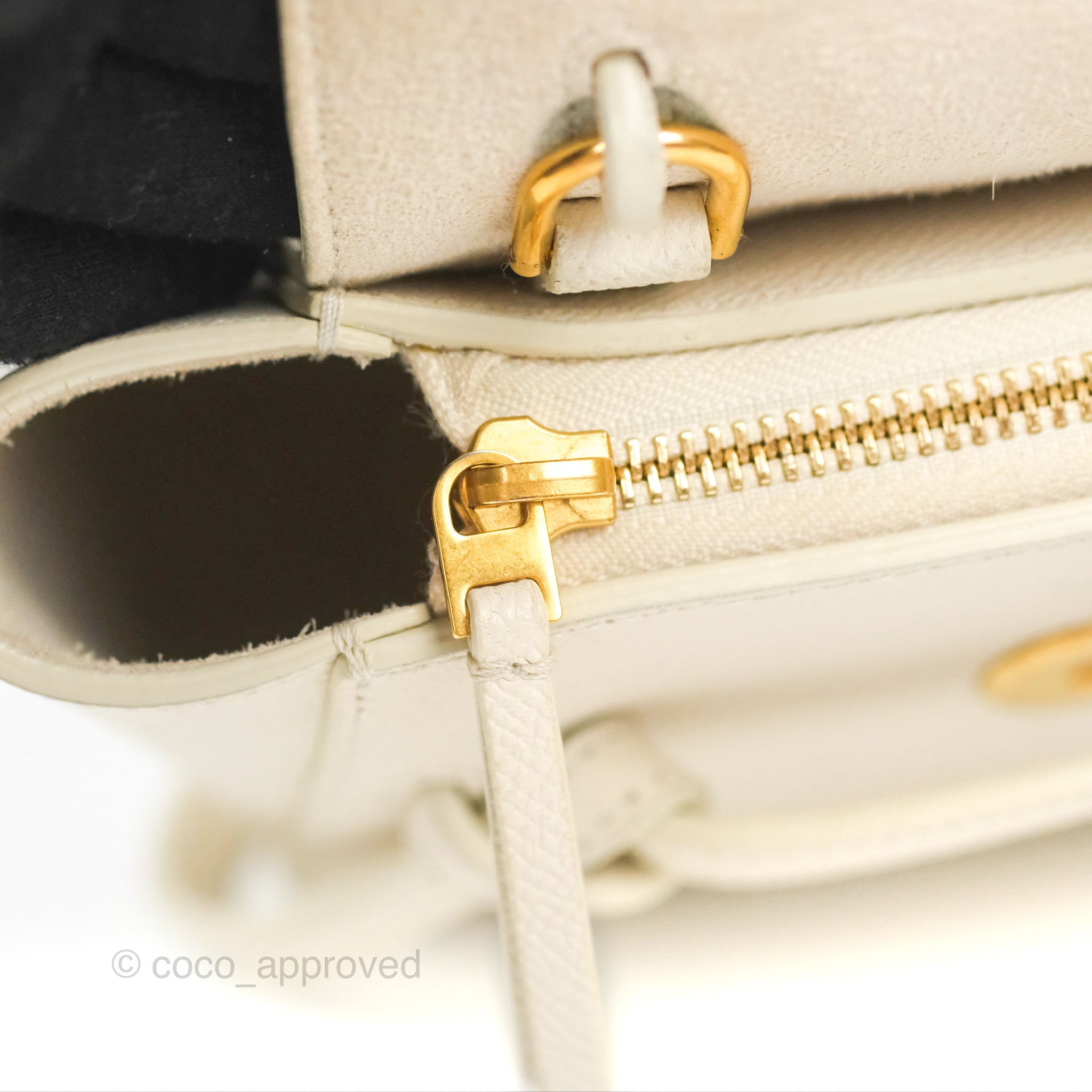 Celine Pico Belt Bag in White Grained Calfskin with Gold Hardware - Luxury Crossbody Bag for Women, Perfect for Everyday Use and Special Occasions