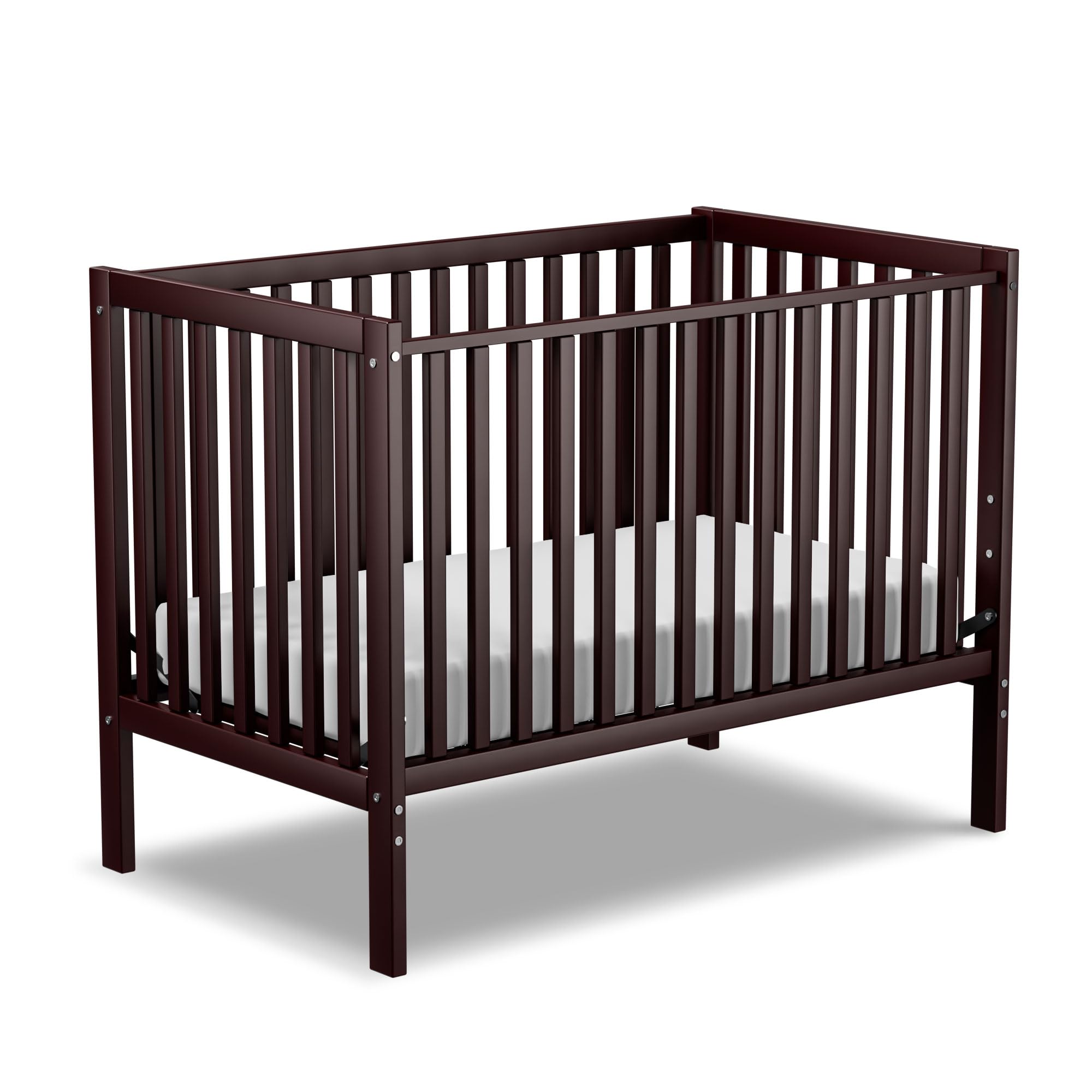5-in-1 Convertible Baby Crib to Toddler Bed - Sustainable Natural Pinewood, Non-Toxic Finish, Full Size Nursery Furniture (Espresso) - Perfect for Small Spaces & Growing Babies