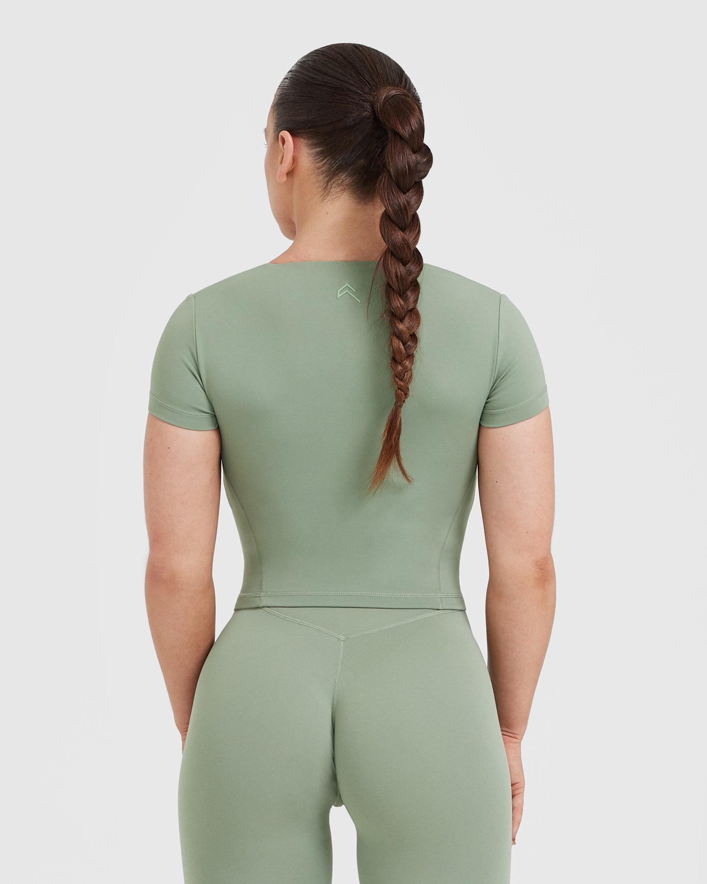 Timeless Women's Crop Short Sleeve T-Shirt - Soft Cotton Casual Top in Sage Green | Perfect for Summer Outfits, Streetwear & Everyday Wear