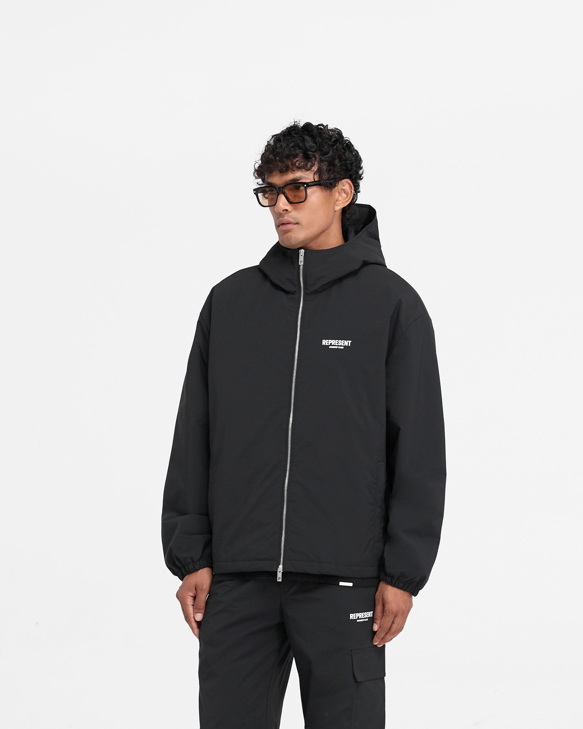 Represent Owners Club Hooded Coach Jacket - Black | Streetwear Fashion for Men | Perfect for Casual Outfits & Urban Style