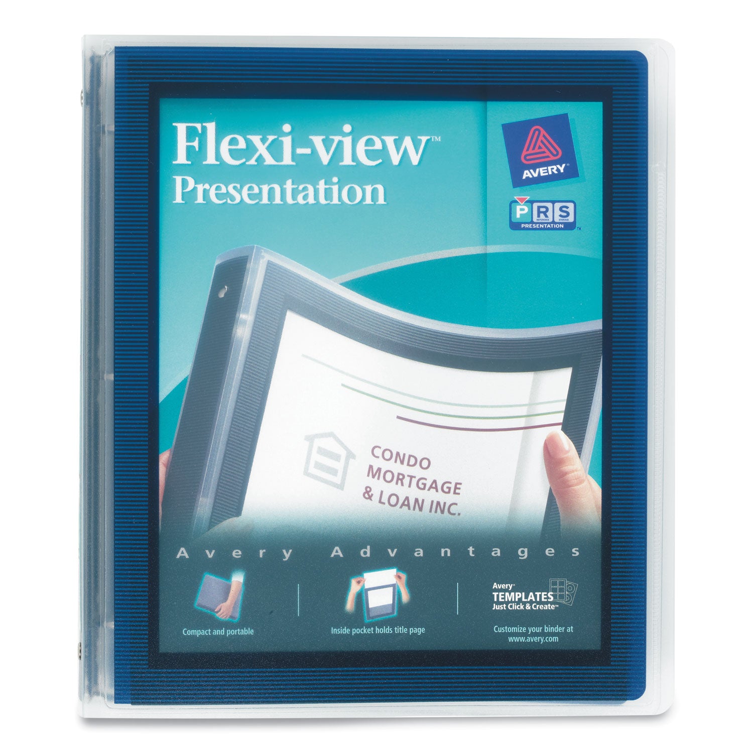Avery® Flexi View 3-Ring Binder with Round Rings, 1 Inch Capacity, 11 x 8.5 Inches, Navy Blue - Perfect for School, Office & Home Organization