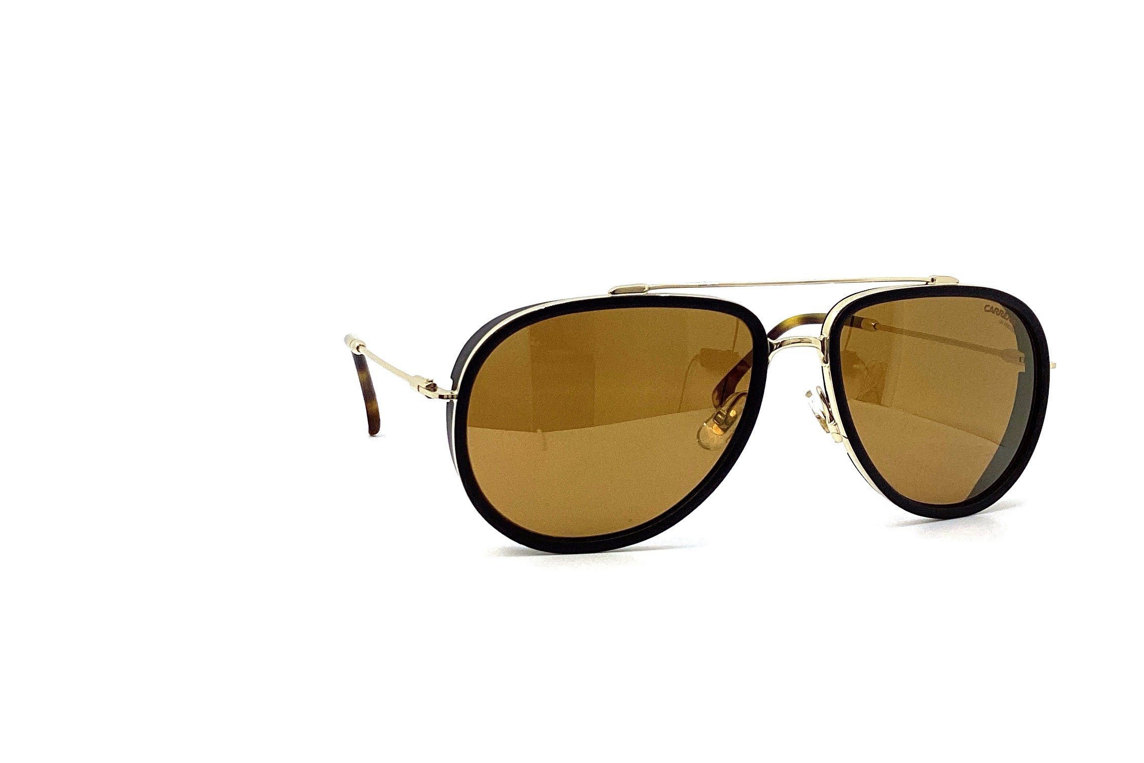 Carrera 166/S Black Gold Sunglasses for Men & Women - Polarized UV Protection Aviator Style - Perfect for Driving, Travel & Outdoor Activities
