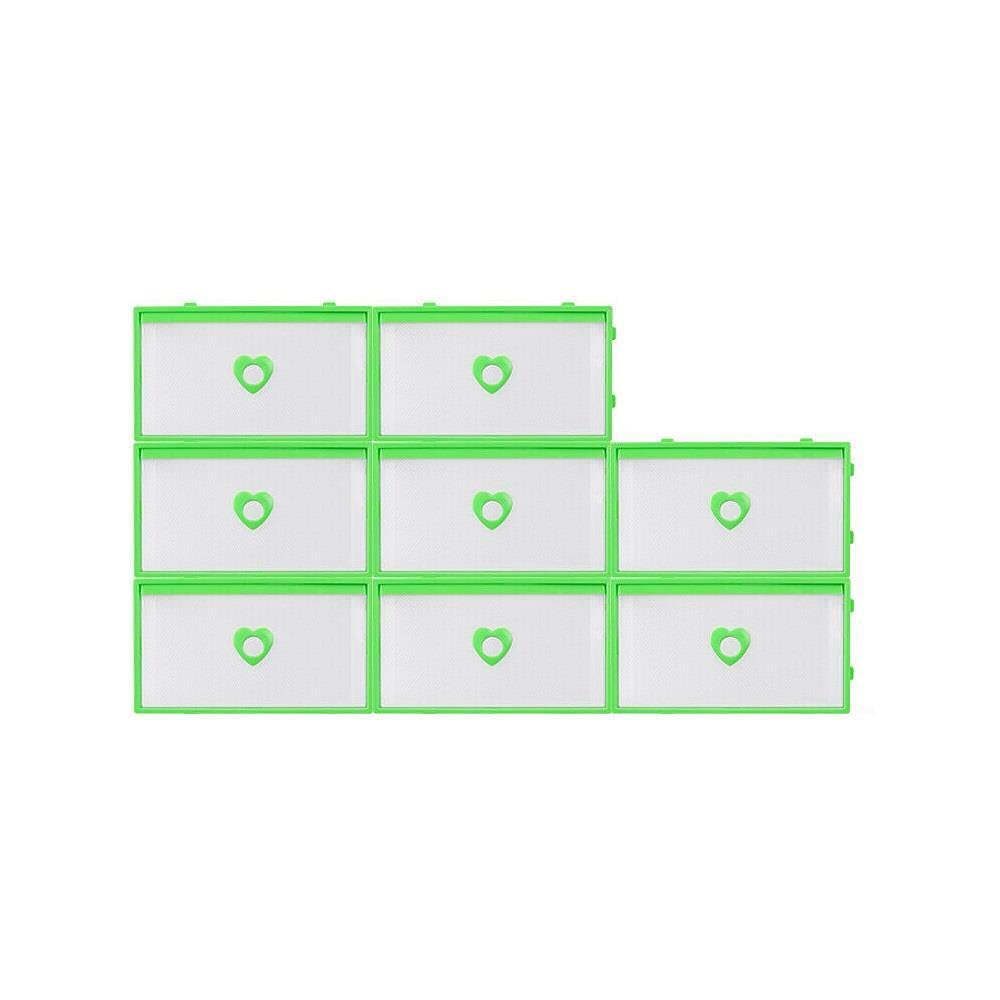 8-Piece Clear Plastic Stackable Shoe Storage Box Organizer - Foldable Drawer Shoe Box for Closet, Wardrobe & Shelves - Perfect for Organizing Sneakers, Boots & Heels in Small Spaces