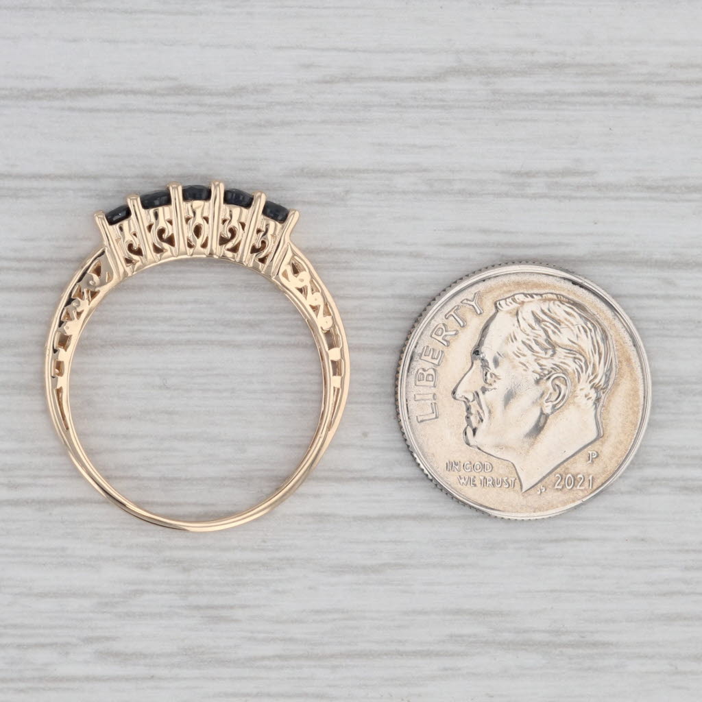 0.50ctw Blue Sapphire Ring 14k Yellow Gold Size 7.5 - Stackable Wedding Band, Anniversary Gift for Her, Perfect for Everyday Wear & Special Occasions