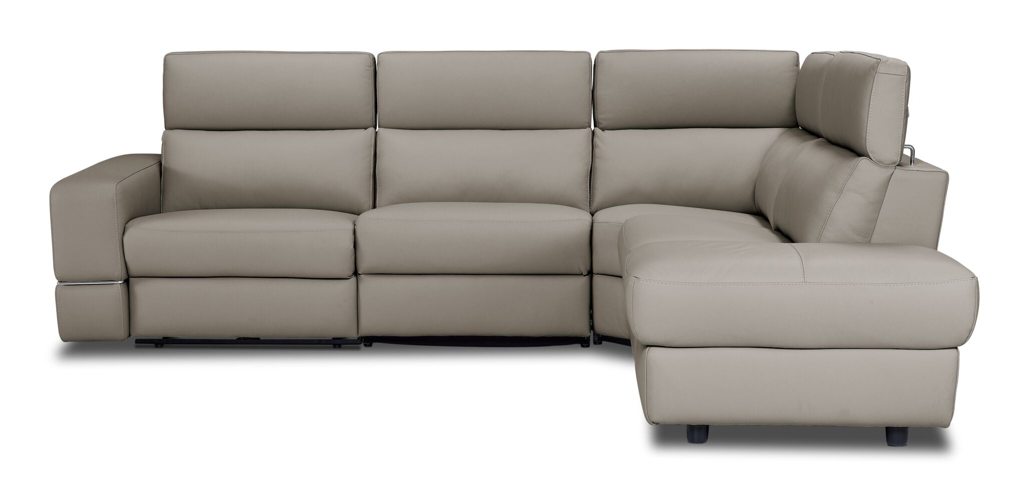 Bianca 3-Piece Power Reclining Sectional Sofa with Right Facing Chaise Lounge in Tan - Modern Living Room Furniture for Home Theater & Family Gatherings