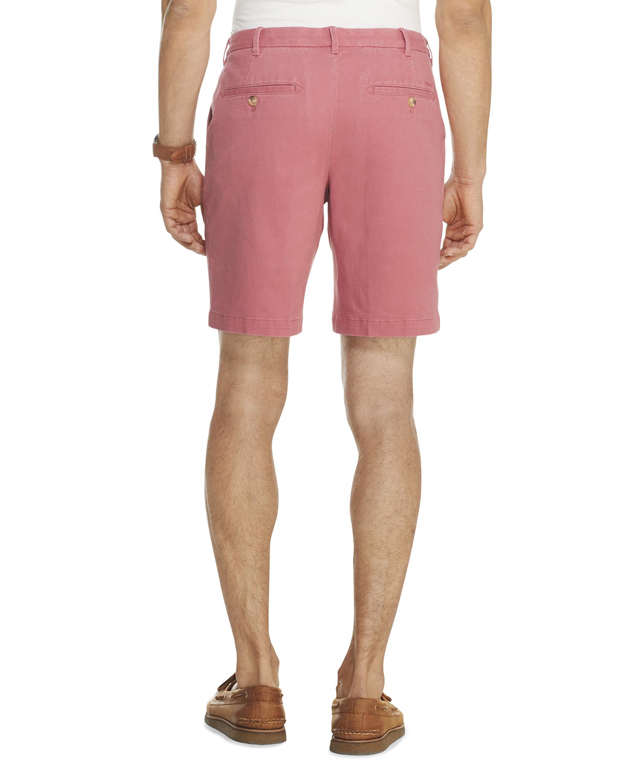 IZOD Men's Comfort Stretch Flat Front Casual Shorts with Pockets - Perfect for Summer, Golf, Beach & Outdoor Activities