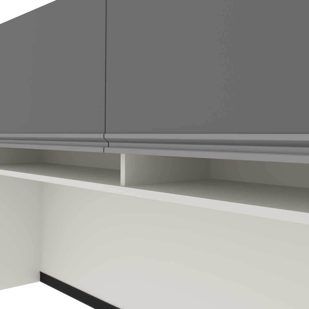 Bestar Connexion Hutch for Narrow Desk Shell - 71 Inch Wide, Slate & Sandstone Finish | Home Office Storage Solution for Small Spaces, Workstation Organizer with Shelves