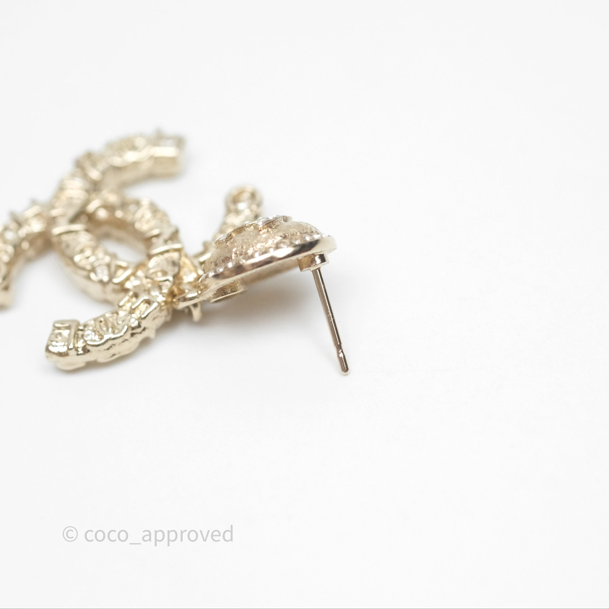 Chanel CC Crystal Drop Earrings - Gold Tone 21P Fashion Jewelry for Women | Elegant Party & Wedding Accessories