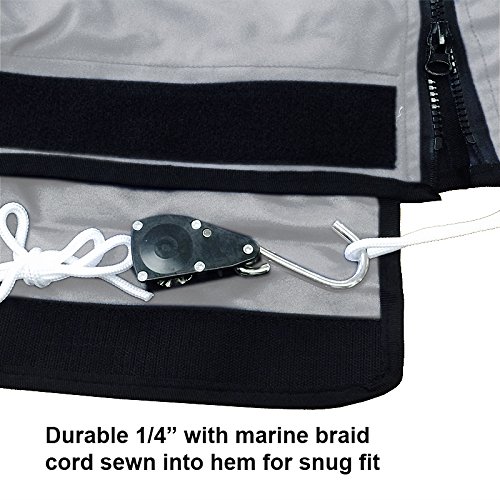 Heavy Duty T-Top Boat Cover for Center Console Boats - Waterproof & UV Resistant - Fits Up to 24ft - Gray - Perfect for Saltwater & Freshwater Protection During Storage & Transport