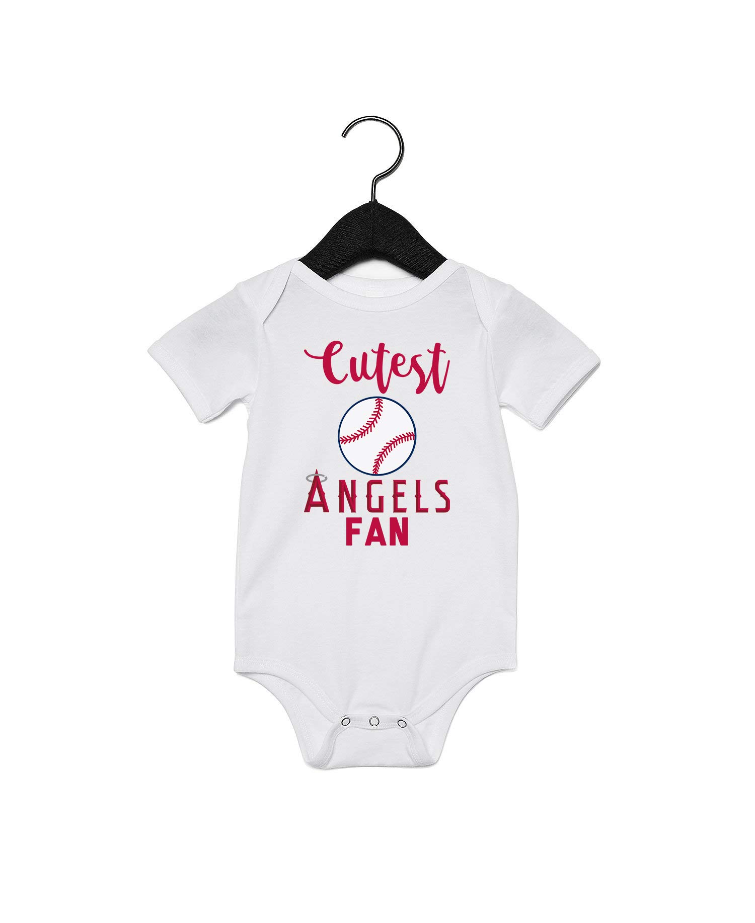 EGDKids Cutest Fan Baseball Quote Baby Bodysuit - White Infant Onesie for Baseball Games, Photo Shoots & Everyday Wear
