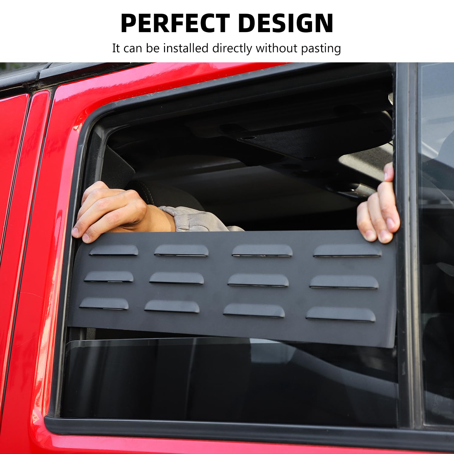 2007-2017 Jeep Wrangler JK 4-Door Rear Window Glass Louvers Cover Air Vent Trim - Exterior Accessories for Improved Airflow & Style | Perfect for Off-Roading & Urban Driving