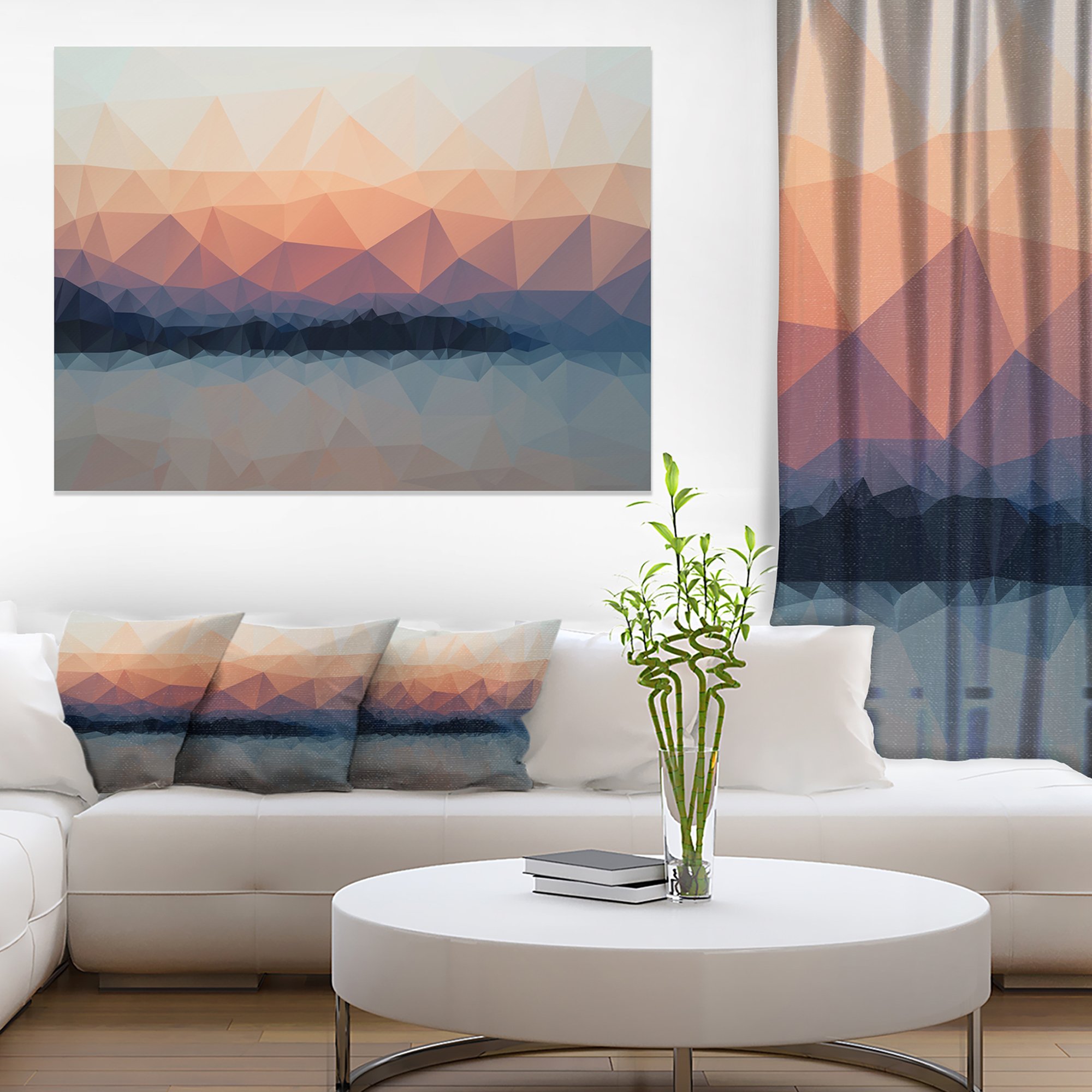 Sky Sea and Beach Abstract Vector View Extra Large Seascape Art Canvas - Modern Coastal Wall Decor for Living Room, Bedroom & Office