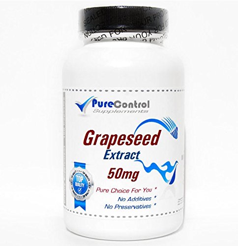 PureControl Supplements Grapeseed Extract 50mg - 100 Capsules | Antioxidant Rich Supplement for Heart Health & Skin Care | Perfect for Daily Wellness Routine & Anti-Aging Support