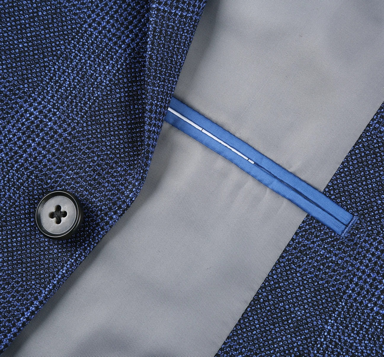 Alessandro Vitello by Renoir Navy Blue Classic Fit Single Breasted Two Button Plaid Blazer for Men | Formal Business Attire & Office Wear | Perfect for Weddings, Interviews & Professional Events