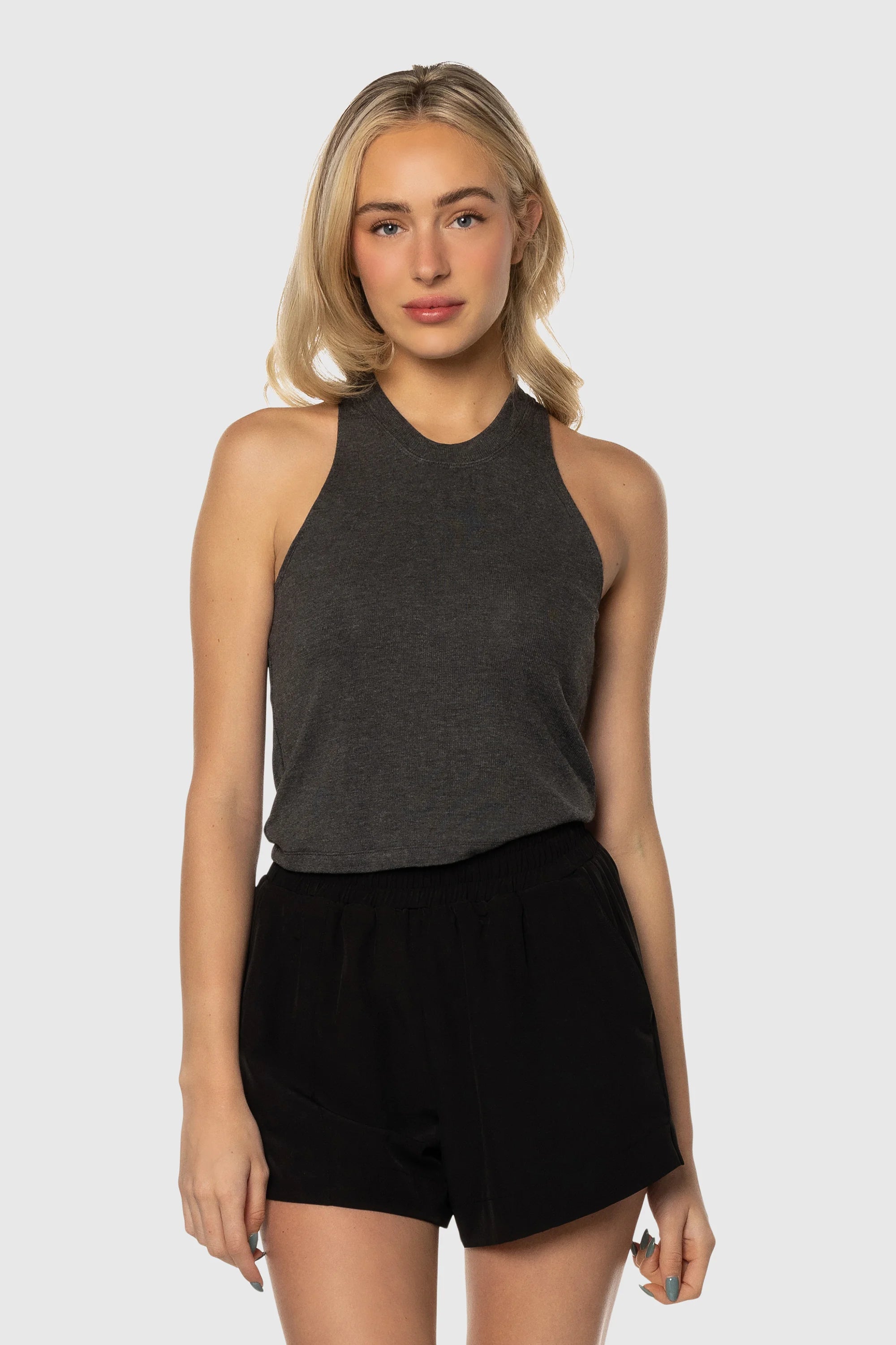 Women's Ribbed Tank Top in Pink - Soft Stretchy Fitted Camisole for Casual Wear, Layering & Summer Outfits