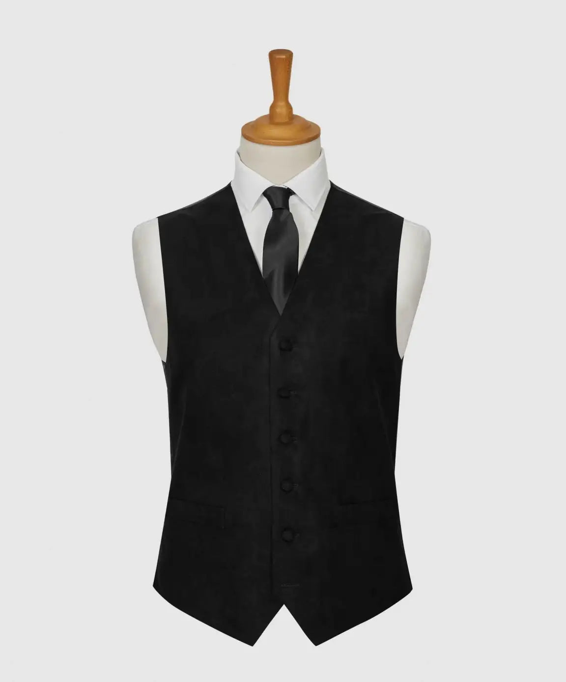 LA Smith Black Suede Look Waistcoat Vest for Men - Stylish Formal Wear for Weddings, Parties & Office Outfits