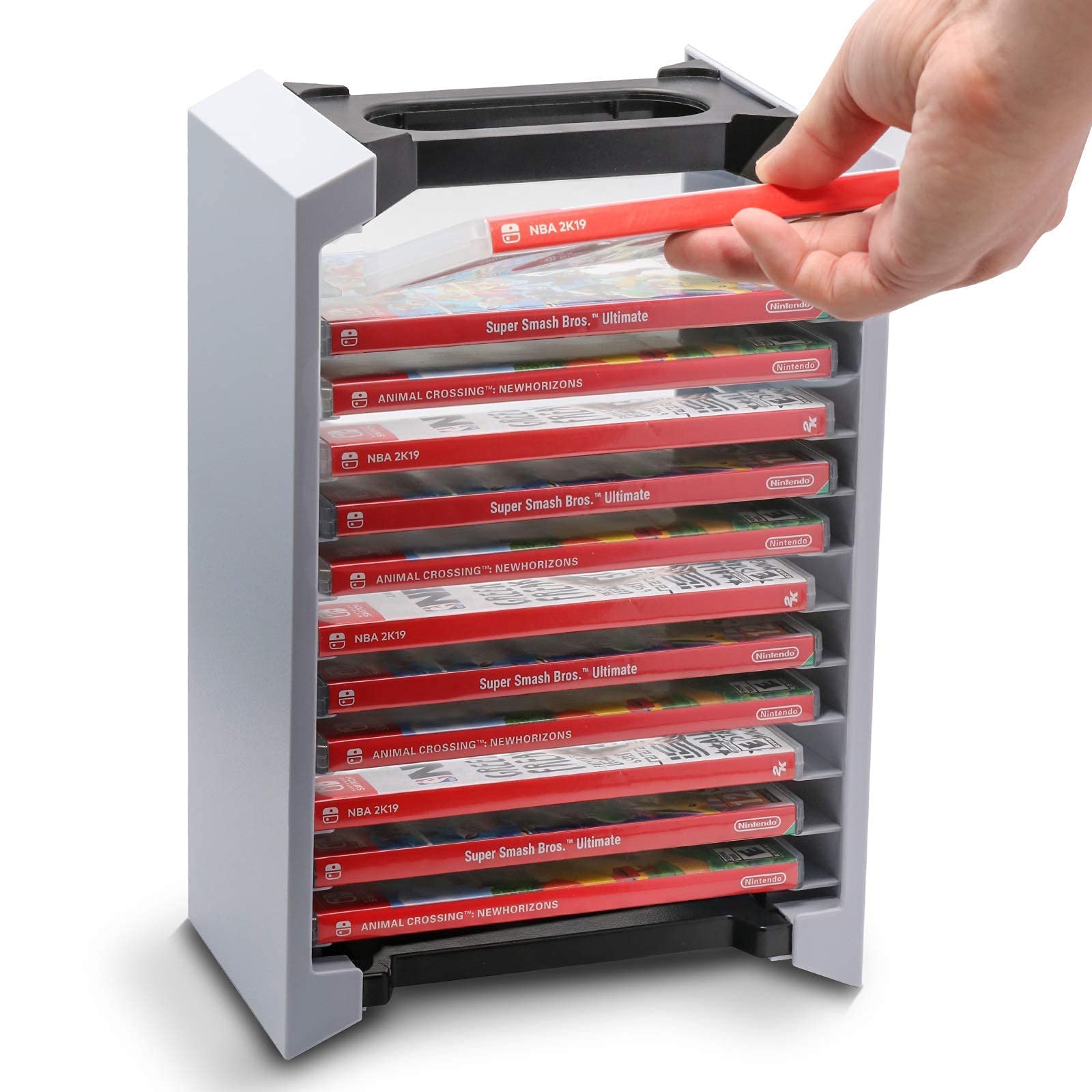 ECHZOVE PS5 Game Holder & Storage Tower - Organizer Stand for PS5, PS4, Xbox Game Cases - Perfect for Gaming Room & Entertainment Center Organization